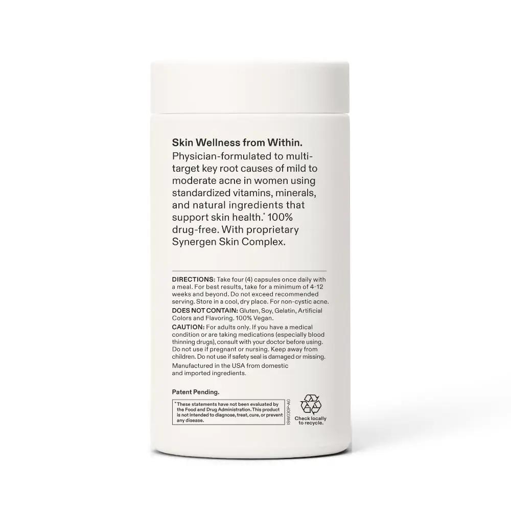 Nutrafol Clear Skin nutraceutical acne supplement bottle by Nava Beauty, 3-month supply on Tampa Home & Garden Store