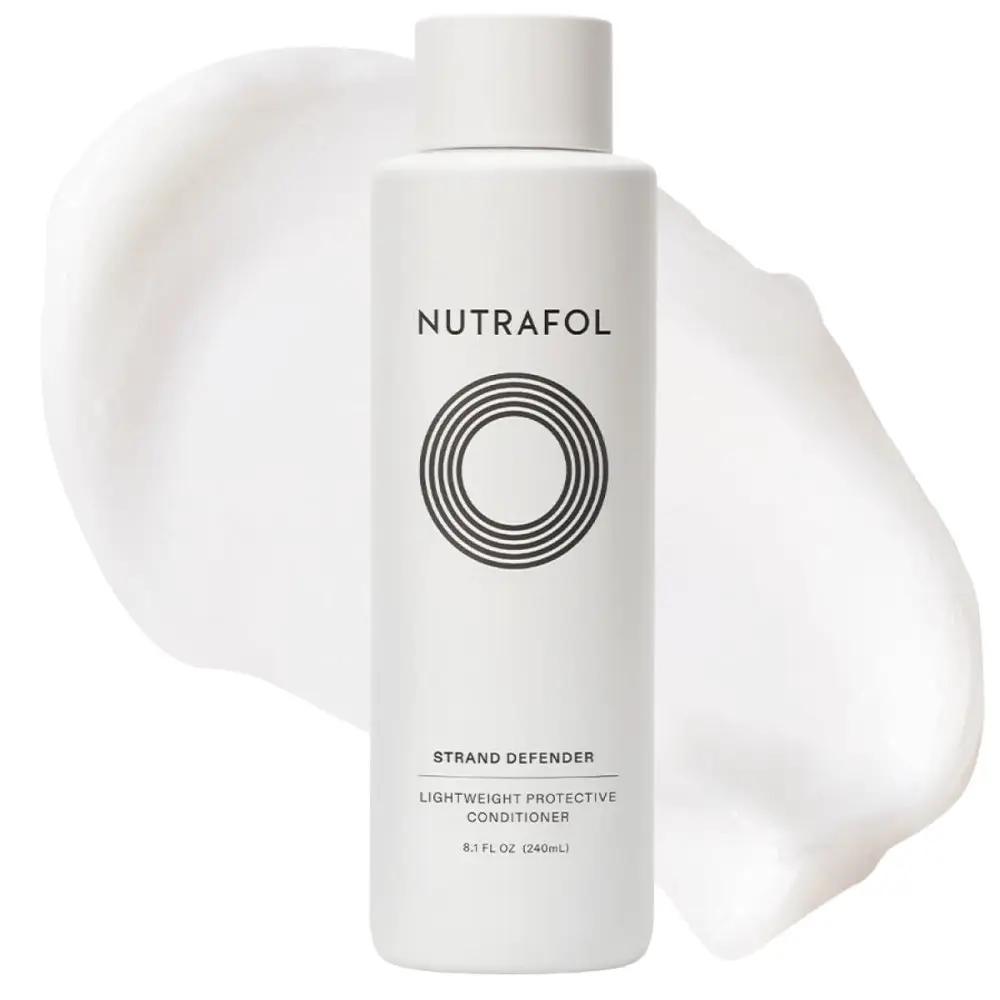 Nutrafol Strand Defender Lightweight Protective Conditioner white bottle with black logo on Tampa Home & Garden Store