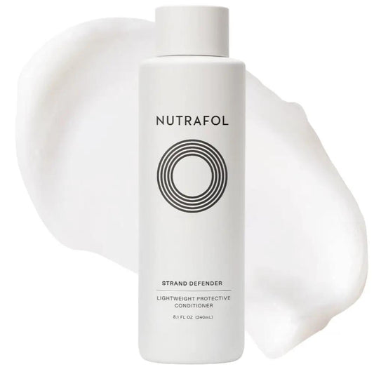 Nutrafol Strand Defender Lightweight Protective Conditioner white bottle with black logo on Tampa Home & Garden Store