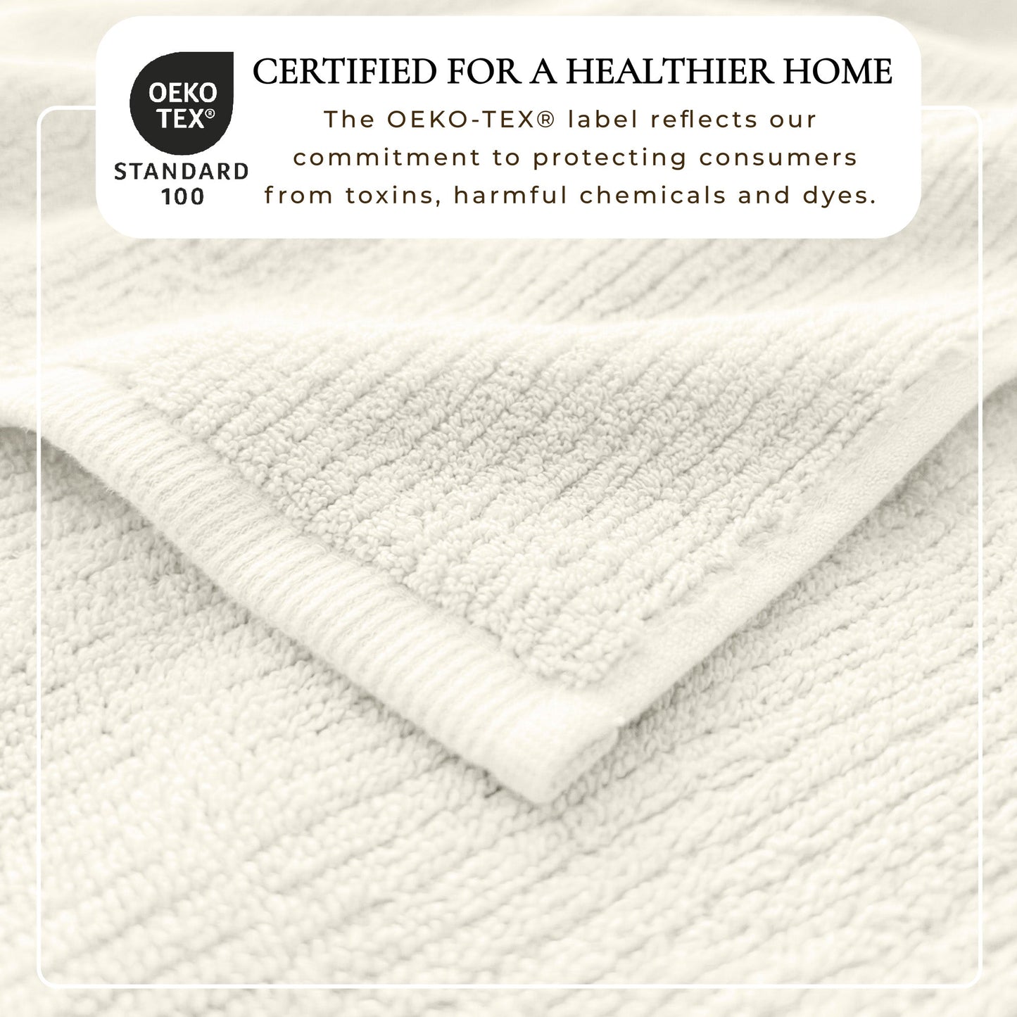 Turkish Cotton Ribbed Bath Towel Set and 6 Pieces