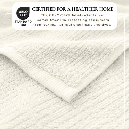 Turkish Cotton Ribbed Bath Towel Set and 6 Pieces