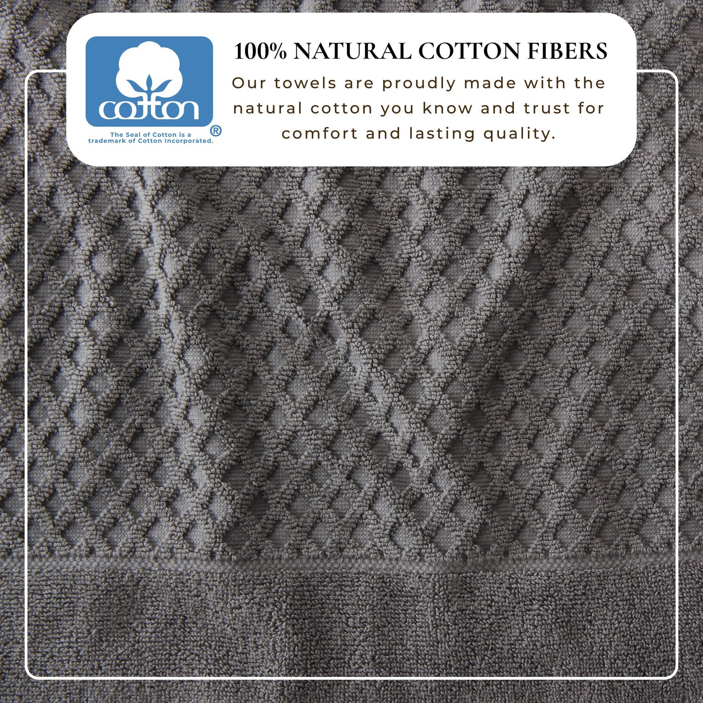 Cotton Diamond Waffle Weave Bath Towel Set