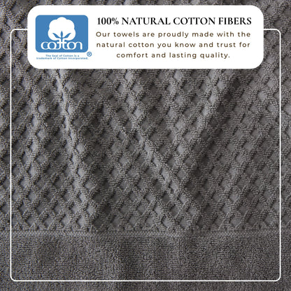 Cotton Diamond Waffle Weave Bath Towel Set