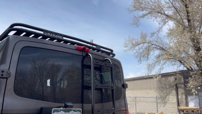 Avatar NV3500 Rear Ladder mounted on a gray SUV, black metal rear ladder with Avatar branding on Tampa Home & Garden Store