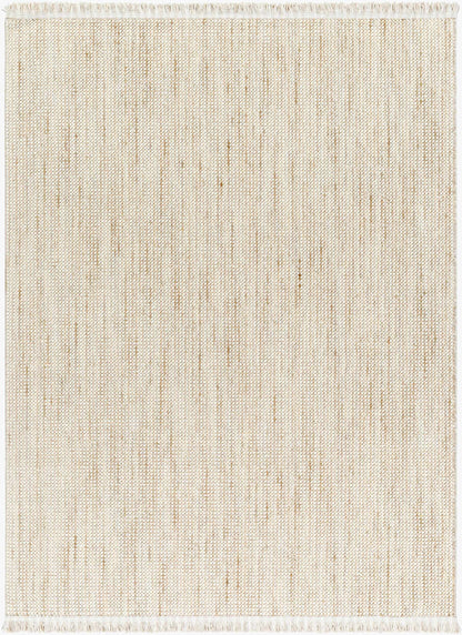 Gowan beige area rug with woven texture and fringe edges by Boutique Rugs on Tampa Home & Garden Store
