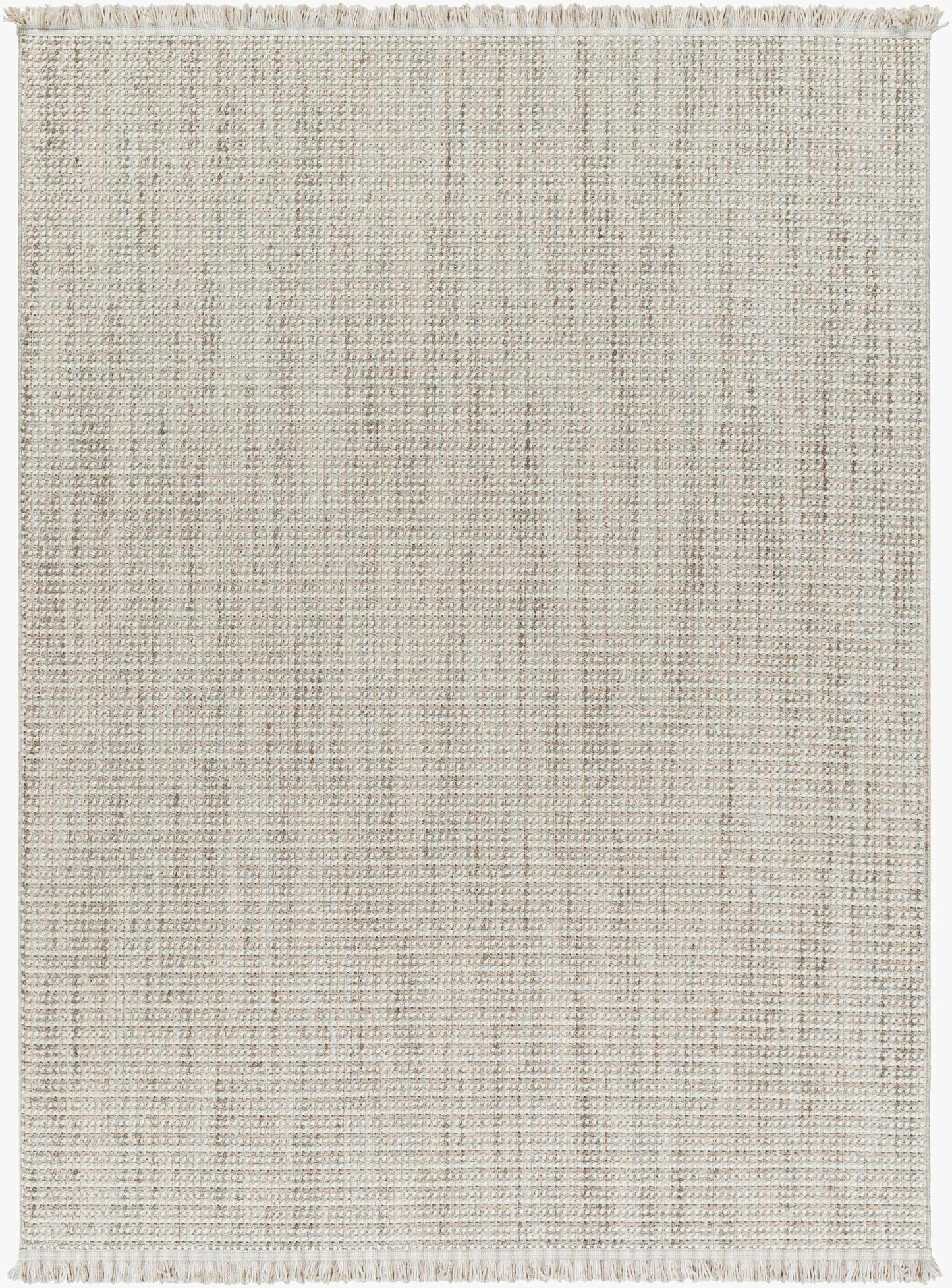 Gowan Cream Area Rug Boutique Rugs, woven cream beige texture with fringe ends on Tampa Home & Garden Store