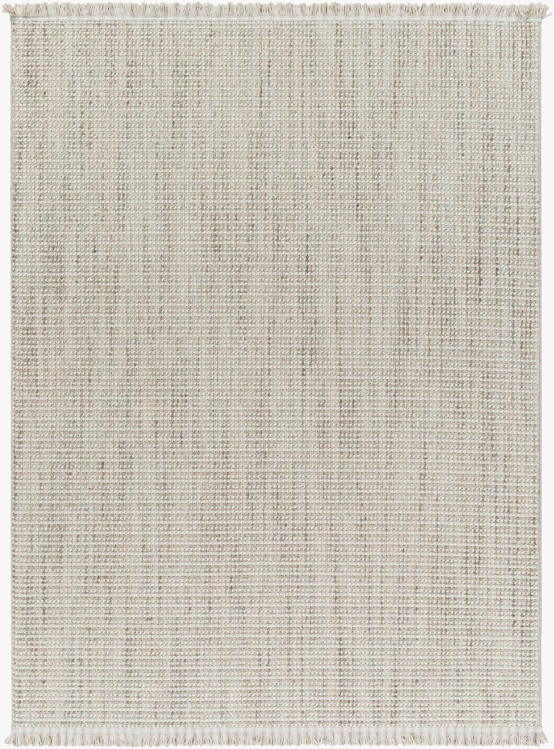 Gowan Cream Area Rug Boutique Rugs, woven cream beige texture with fringe ends on Tampa Home & Garden Store