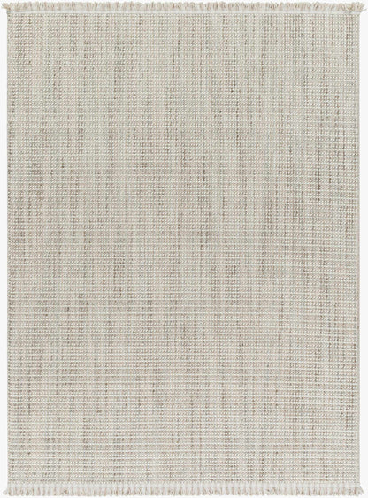 Gowan Cream Area Rug Boutique Rugs, woven cream beige texture with fringe ends on Tampa Home & Garden Store