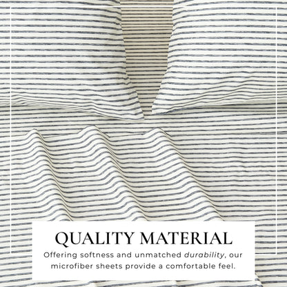 The Striped Microfiber Sheet Set and Soft Finish