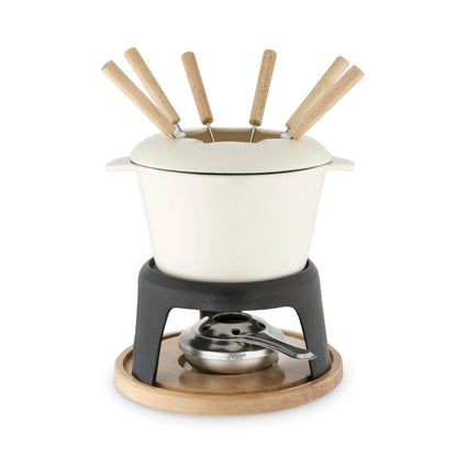Cast Iron Fondue Set for Cheese and Chocolate