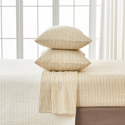 The Striped Microfiber Sheet Set and Soft Finish