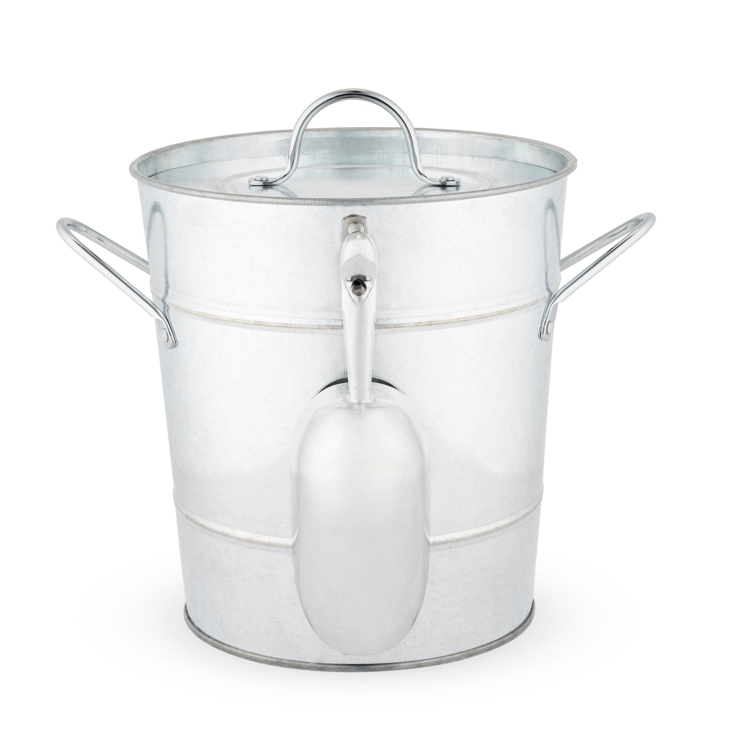 Classic Galvanized Ice Bucket With Lid and Scoop