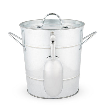 Classic Galvanized Ice Bucket With Lid and Scoop