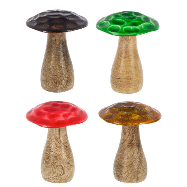 Carved Enamel Top Mushroom -