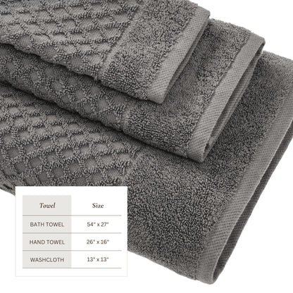 Cotton Diamond Waffle Weave Bath Towel Set