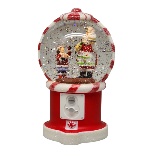 Distributeur de bonbons lumineux en forme de boule à eau tournante - Père Noël