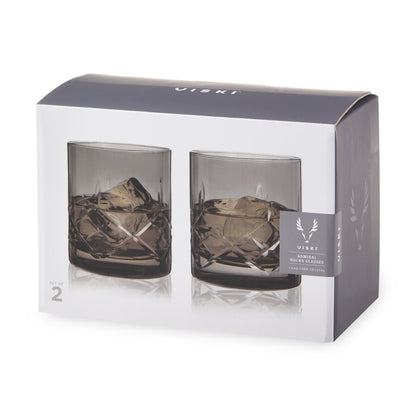 Crystal Rocks Glasses In Smoke Set Of Two