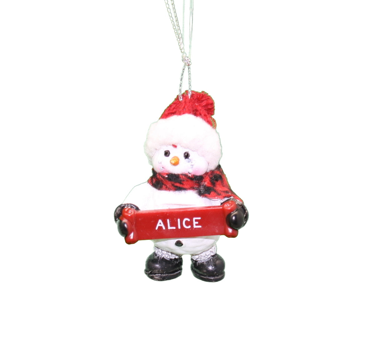 Adorno de muñeco de nieve acogedor (letras A - F) -