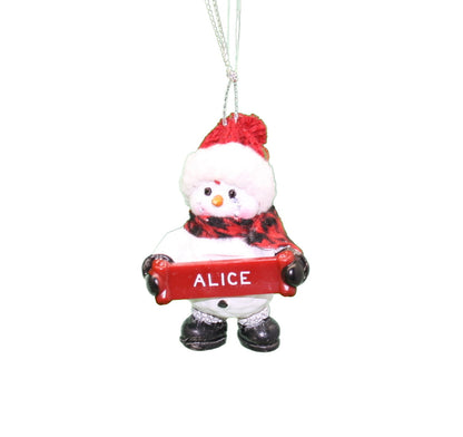 Adorno de muñeco de nieve acogedor (letras A - F) -