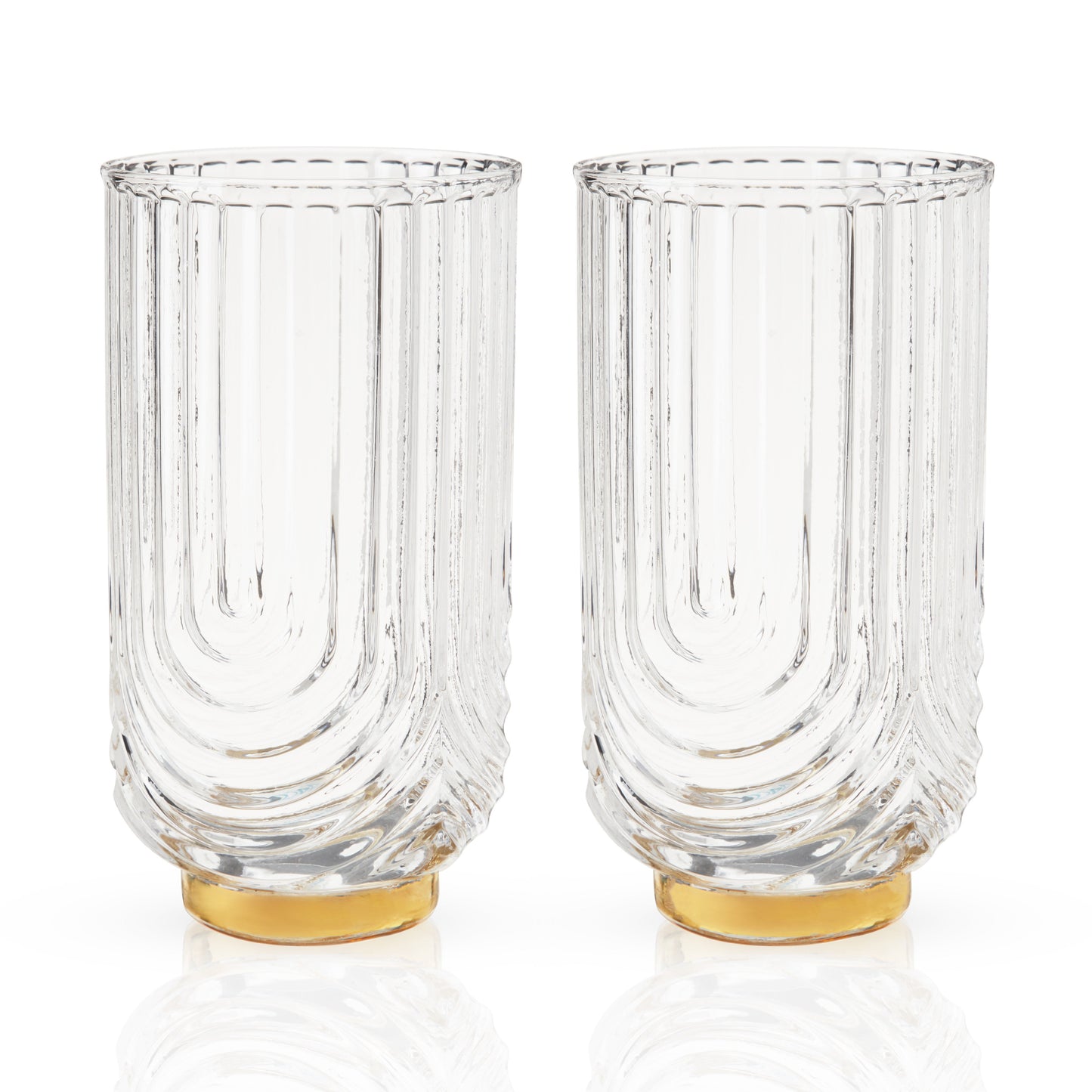 Gatsby Highball Glasses and the Polished Gold Set