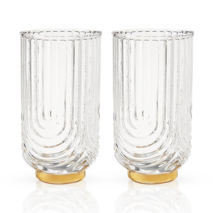 Gatsby Highball Glasses and the Polished Gold Set