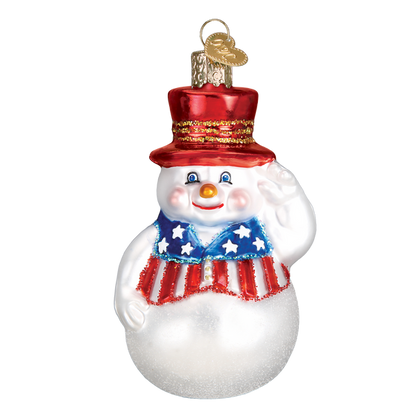 Patriotic Snowman Ornament