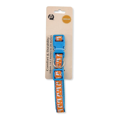 Collar de nailon para perro con diseño de llama bordada, ajustable, cómodo y seguro.