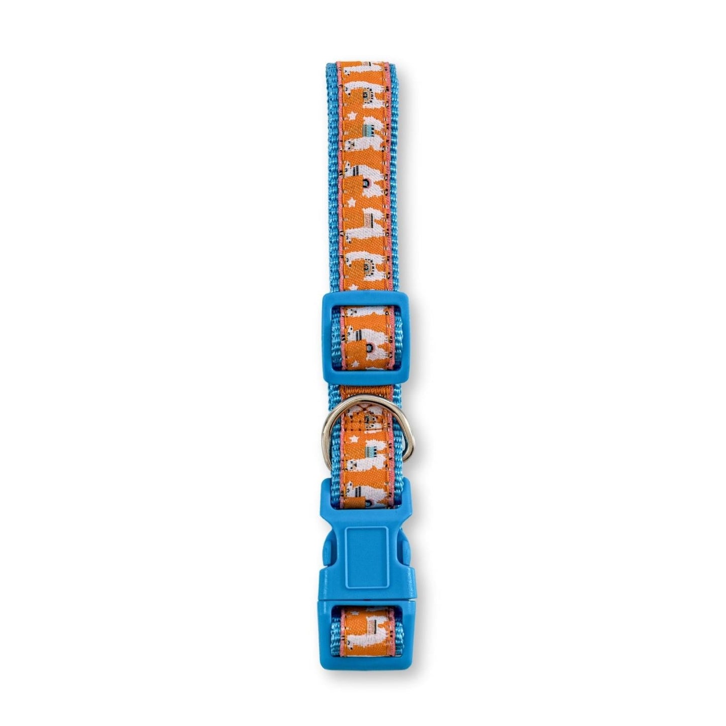 Collar de nailon para perro con diseño de llama bordada, ajustable, cómodo y seguro.