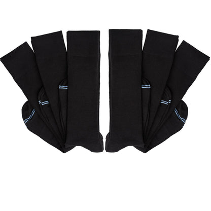 Nyx 6-pack black dress socks by DeadSoxy boardroom socks with blue cuff stripes 6 pairs on Tampa Home & Garden Store