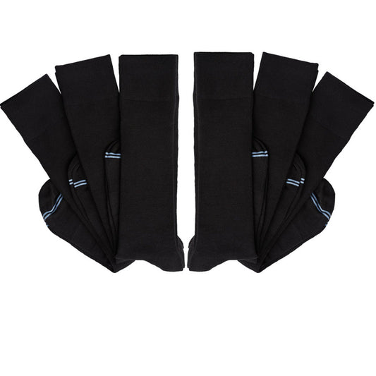 Nyx 6-pack black dress socks by DeadSoxy boardroom socks with blue cuff stripes 6 pairs on Tampa Home & Garden Store