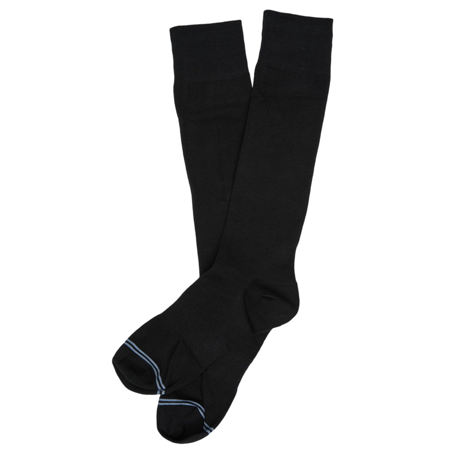 Nyx 6-pack DeadSoxy boardroom dress socks, black with light blue toe stripe on Tampa Home & Garden Store