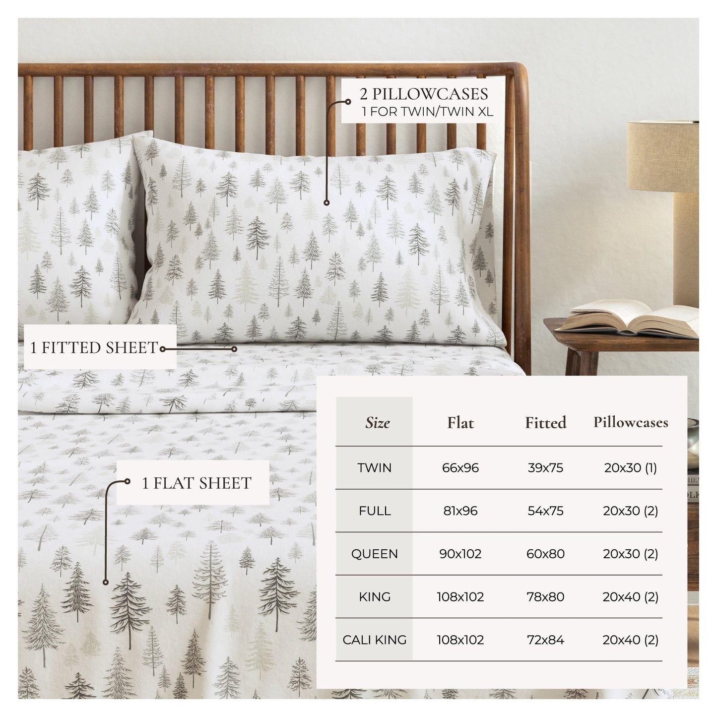 Classic Turkish Cotton Flannel Sheet and Pillow