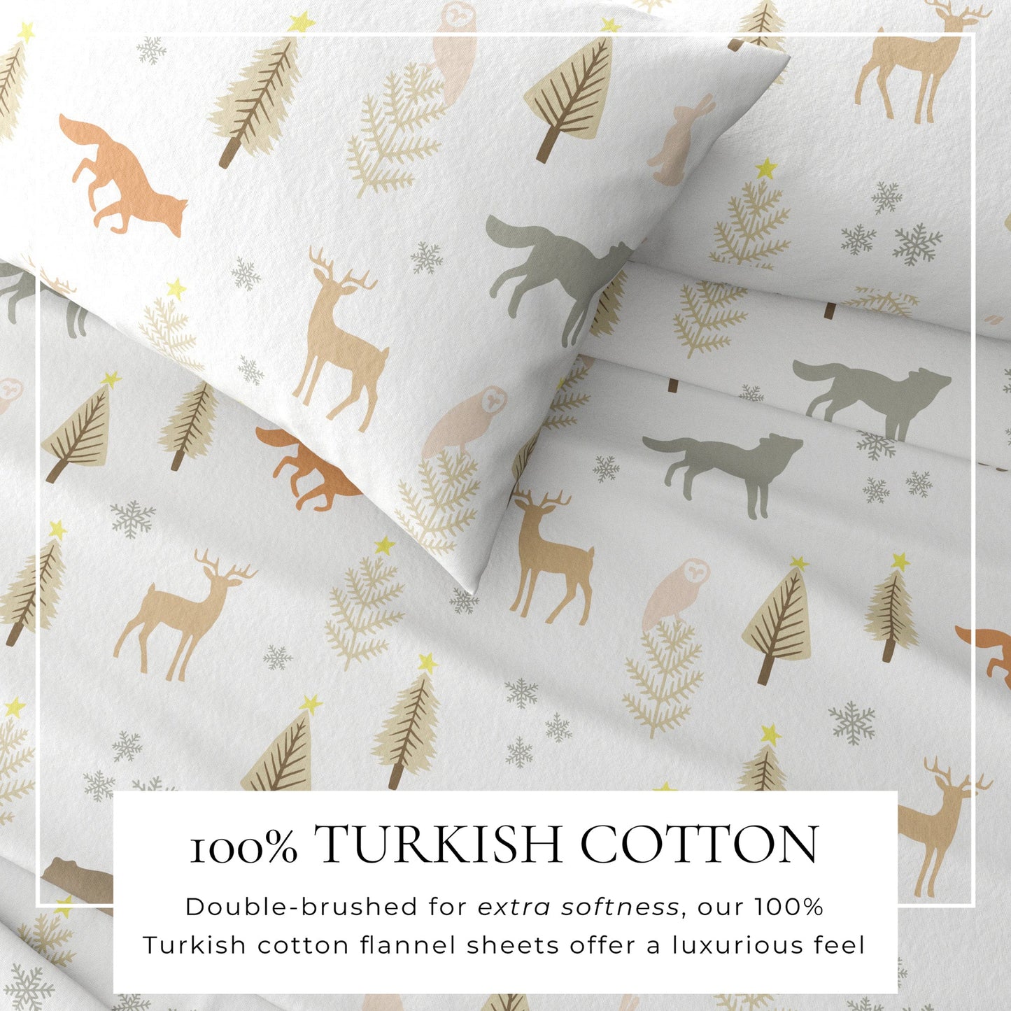 Classic Turkish Cotton Flannel Sheet and Pillow