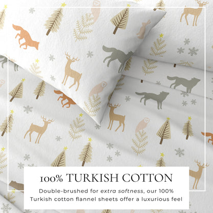 Classic Turkish Cotton Flannel Sheet and Pillow