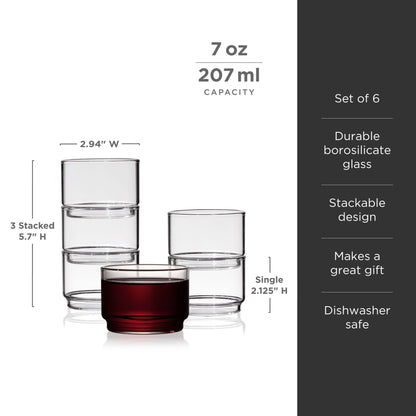 Bodega Modern Borosilicate Glasses Set of 6