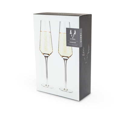 Raye Angled Crystal Champagne Flutes Set of Two