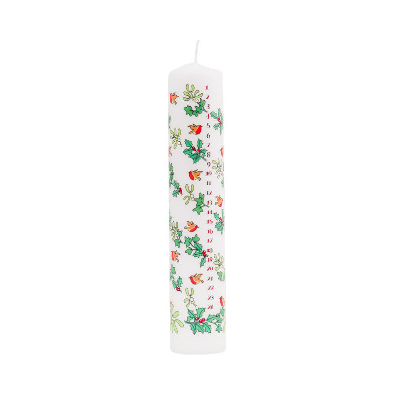 Vela de Adviento de acebo y hiedra