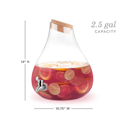 Pearl Glass Beverage Dispenser and Silver Spigot