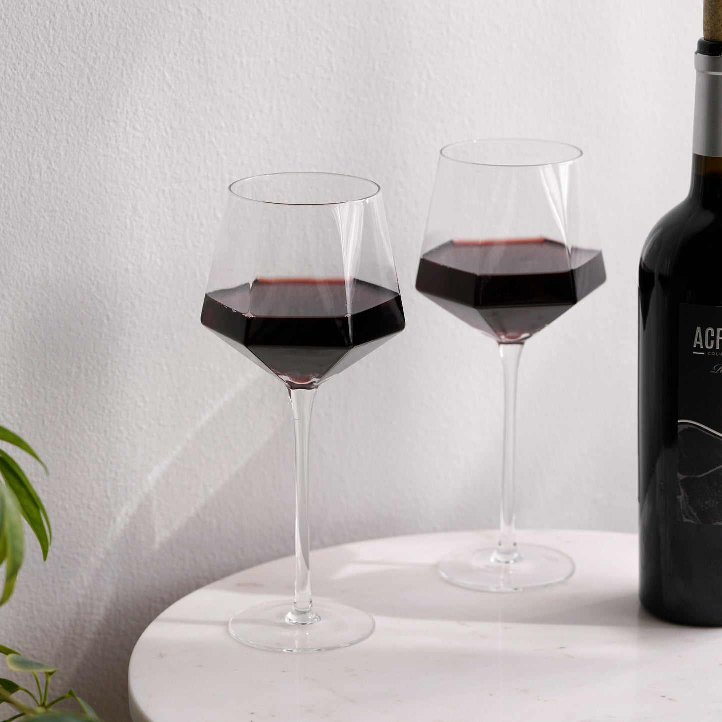 Seneca Diamond Crystal Wine Glasses Set of Two