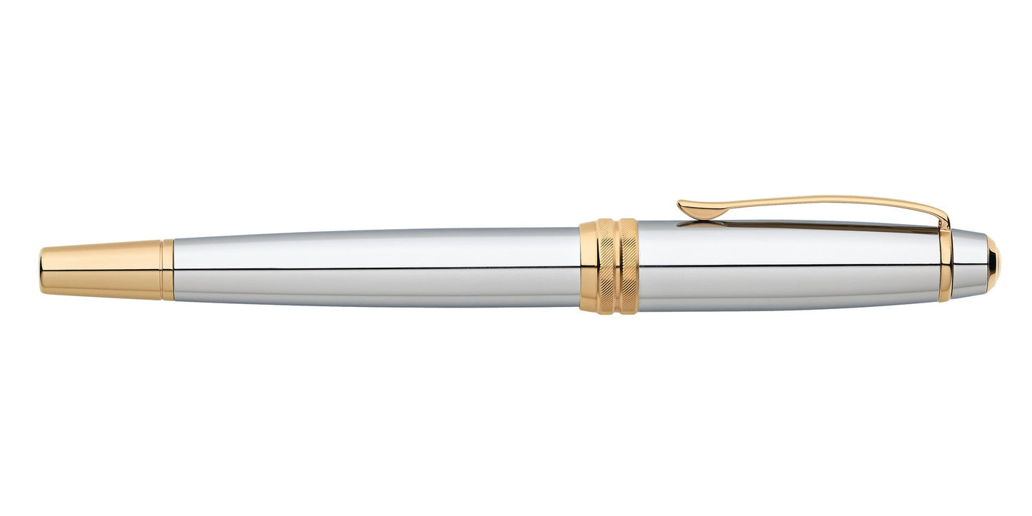 A.T. Cross Bailey Medalist Rollerball Pen, silver barrel with gold-tone accents and clip on Tampa Home & Garden Store