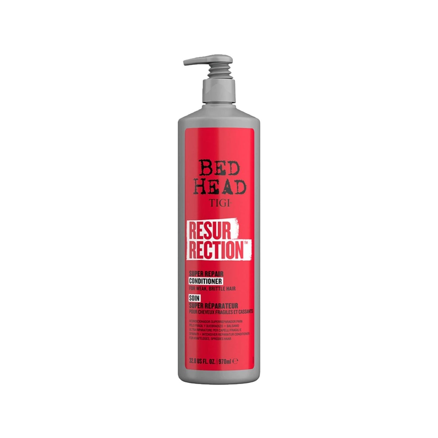 TIGI Bed Head Resurrection hair cream bottle with red label and pump, 970ml on Tampa Home & Garden Store