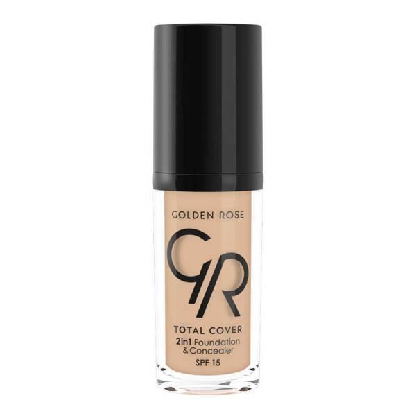 Foundation bottle Golden Rose Total Cover 2in1 SPF 15 oil-free beige by Beauty Care Bag on Tampa Home & Garden Store