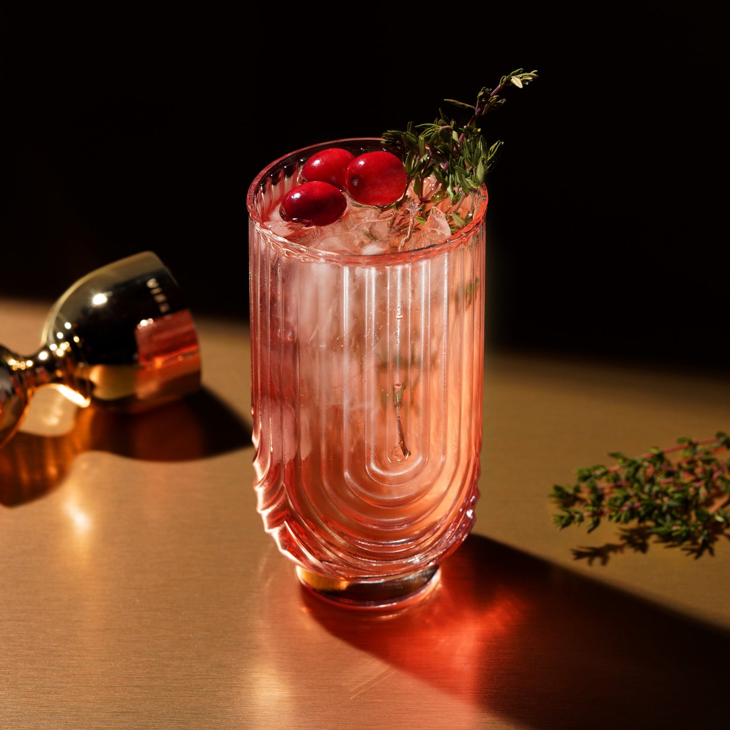 Gatsby Highball Glasses and the Polished Gold Set