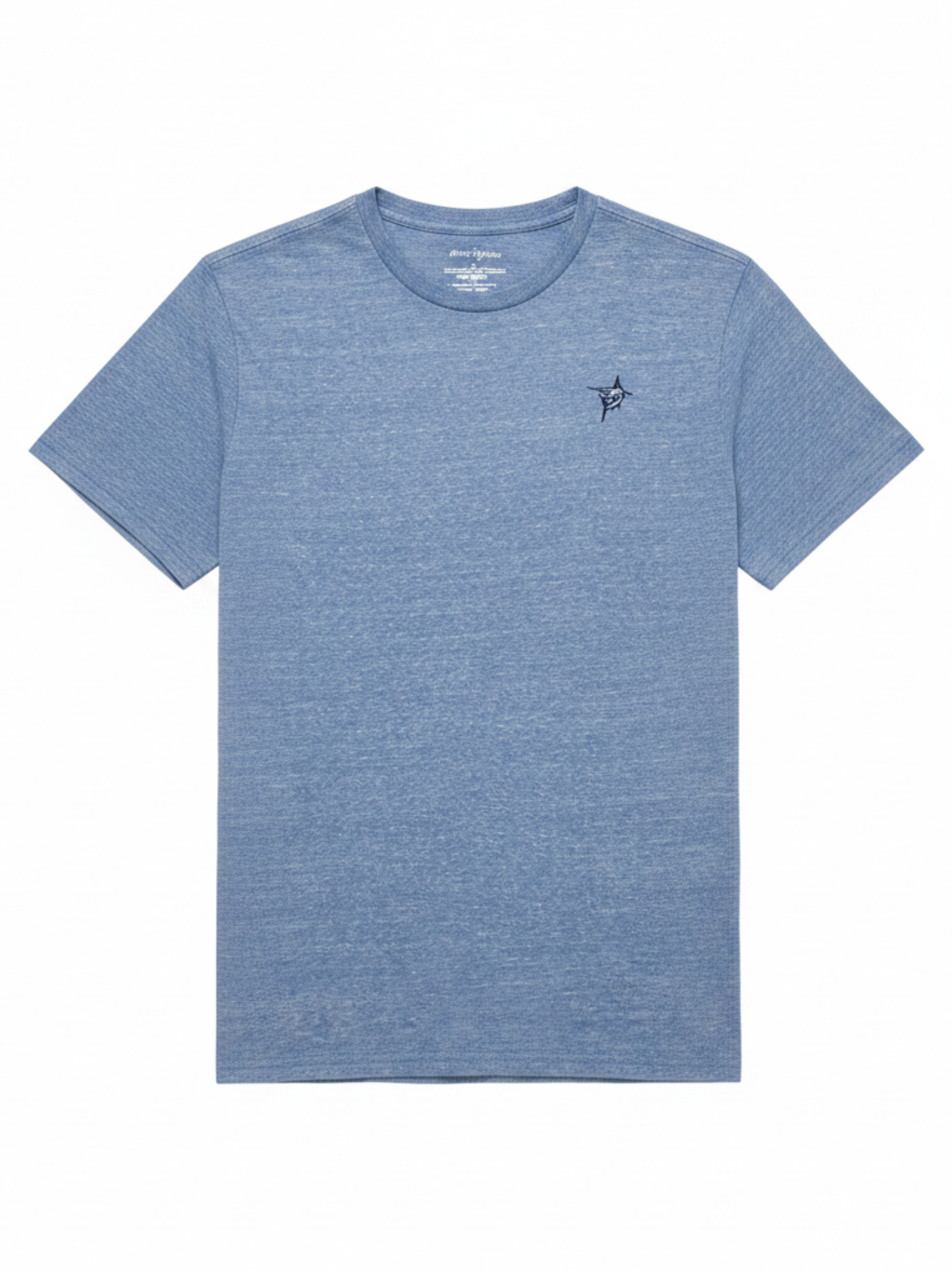 Blue heather Oasis SS Tee, short sleeves with small left chest White Water Life logo on Tampa Home & Garden Store