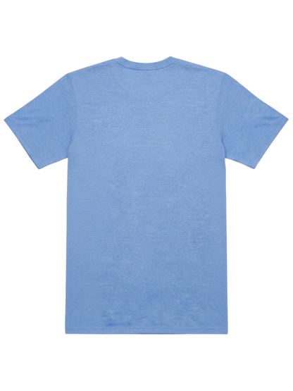 Oasis SS Tee back view, light blue heather short-sleeve shirt by White Water Life on Tampa Home & Garden Store