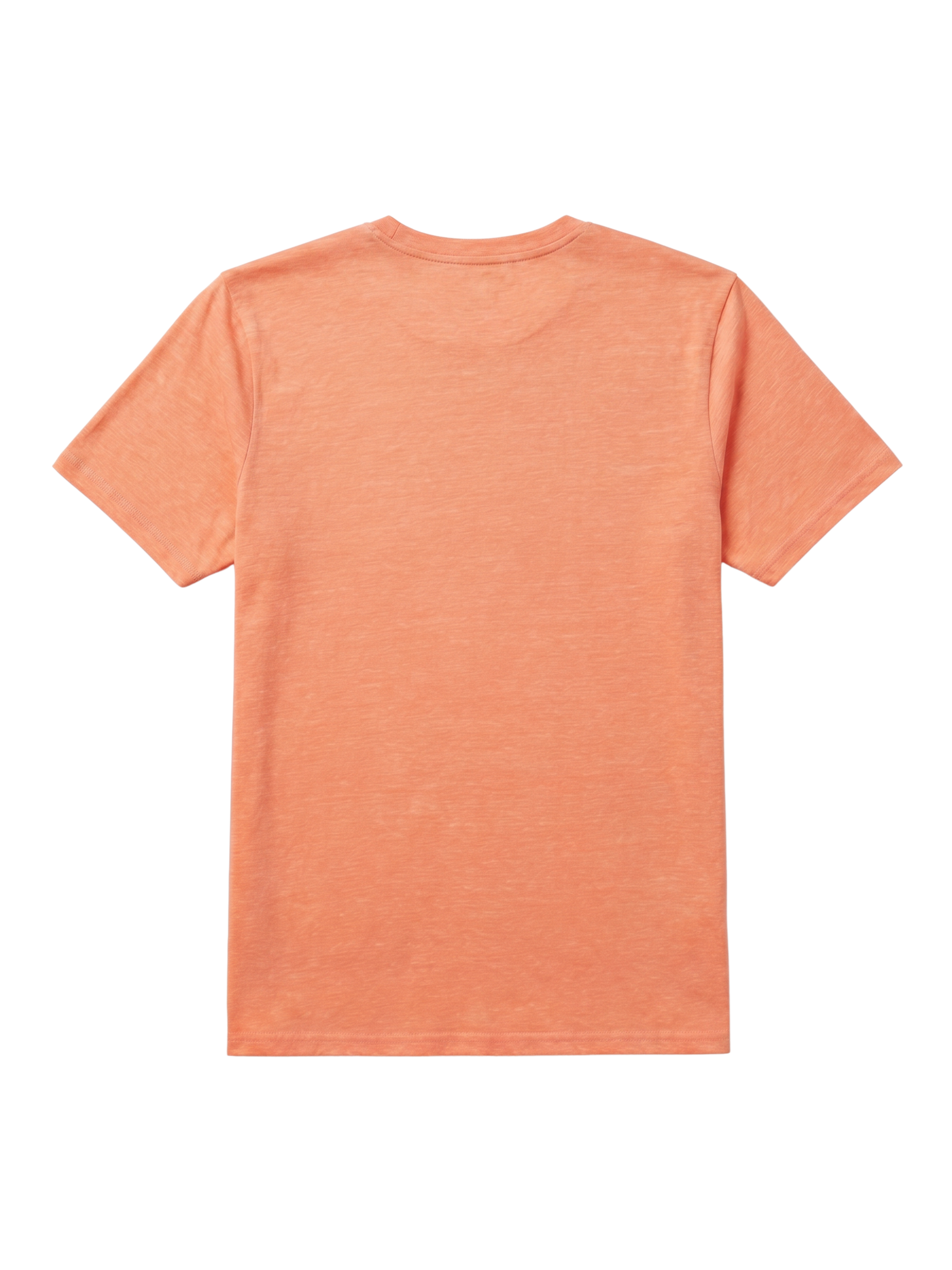 Oasis SS Tee back view peach-orange short sleeve tee with plain fabric on Tampa Home & Garden Store