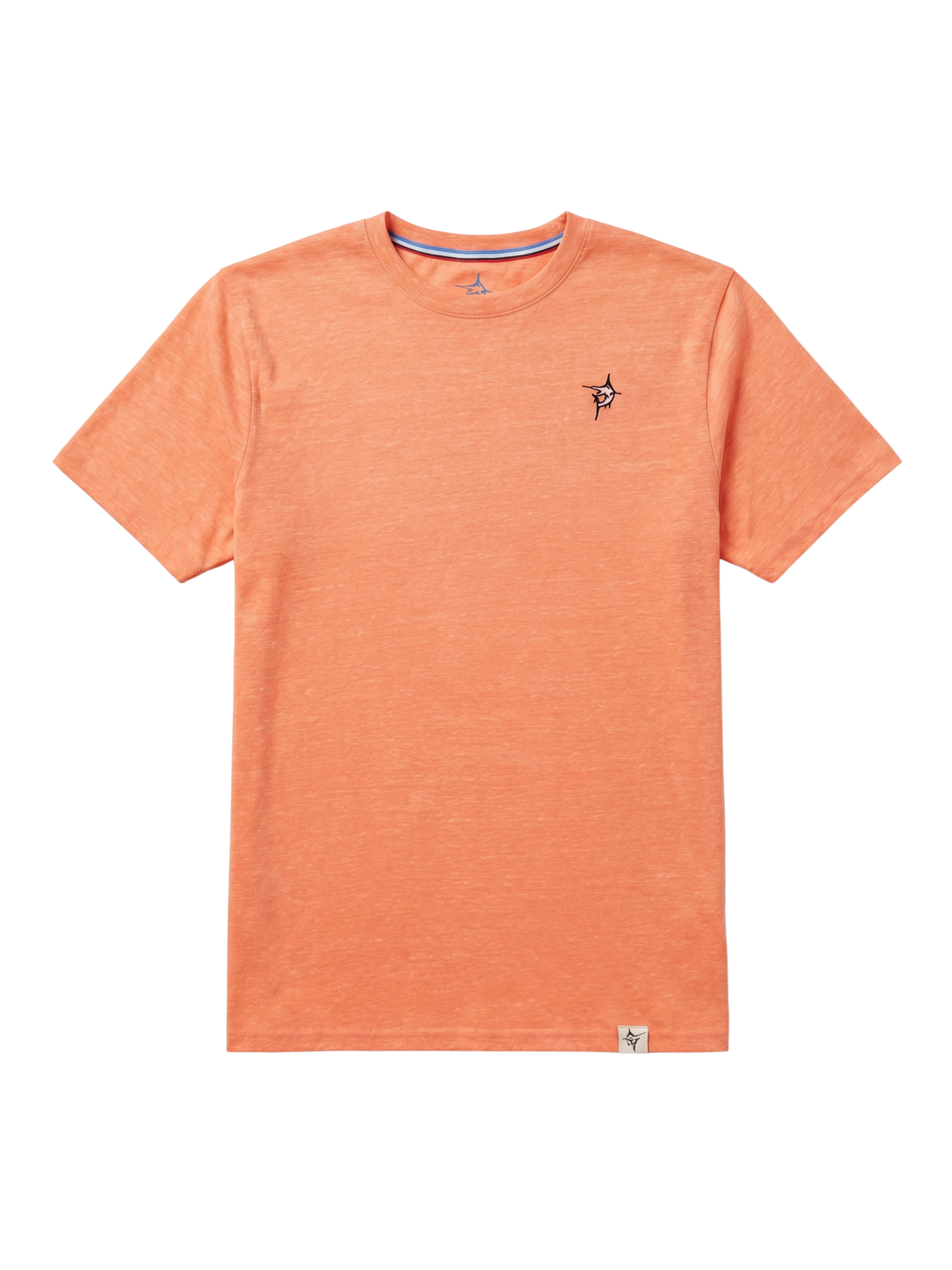 Oasis SS Tee orange short sleeve by White Water Life with small black left chest logo on Tampa Home & Garden Store