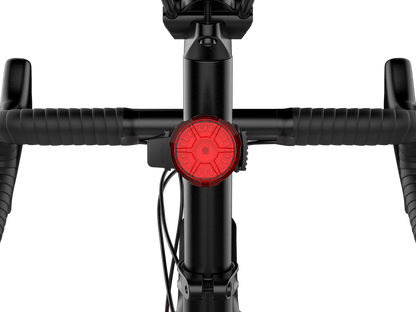 Fenix BC06R smart-brake bike taillight, red round LED on black head tube, Fenix Store on Tampa Home & Garden Store