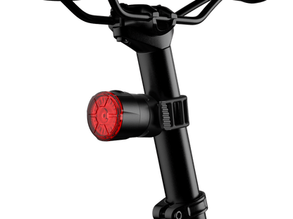 Fenix BC06R smart-brake bicycle taillight with black housing and red lens mounted on handlebar on Tampa Home & Garden Store