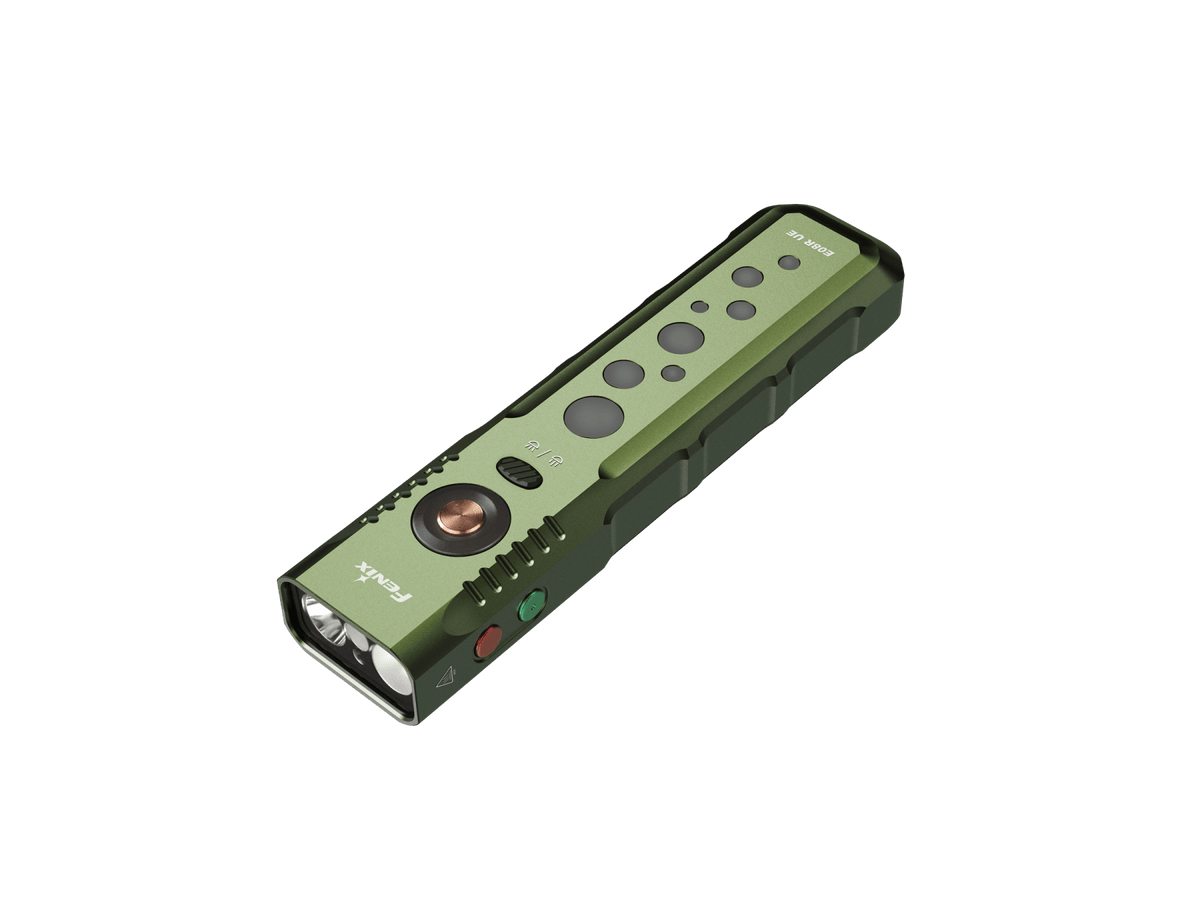 Fenix EDC flashlight E08R UE olive-green handheld torch with red light and green laser on Tampa Home & Garden Store
